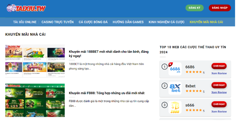 Các nội dung Taixiu cung cấp cho người đọc