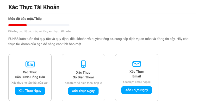 Cập nhật hồ sơ sau khi đăng ký fun88 Cập nhật hồ sơ sau khi đăng ký fun88