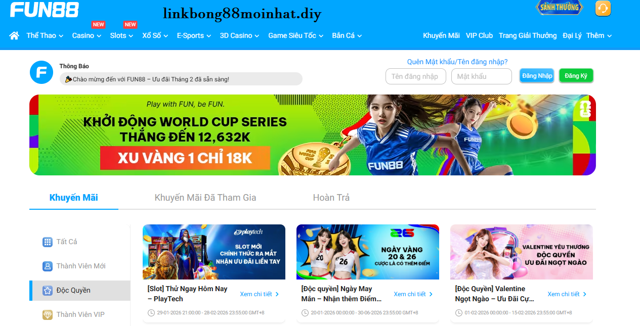Khuyến mãi gửi tiền fun88 độc quyền Khuyến mãi gửi tiền fun88 độc quyền